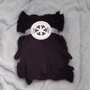 NY&C scarf and gloves set Black